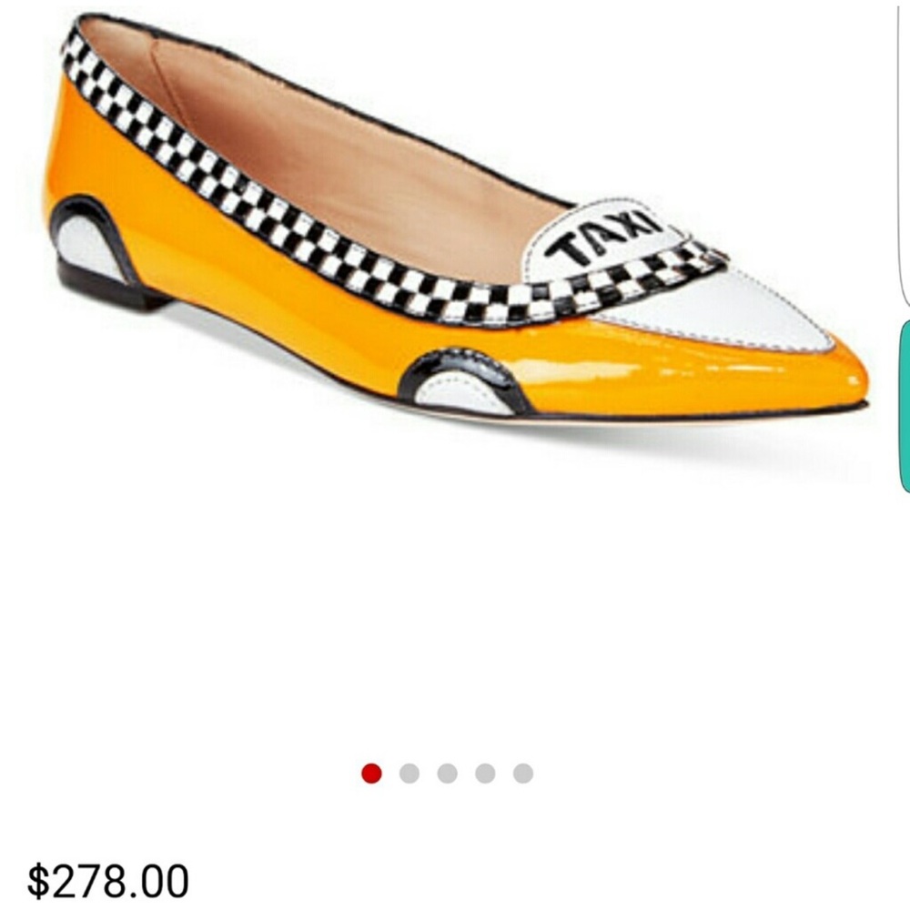 LIKE NEW Kate Spade Women's Taxi Flats - Yellow and White